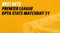 Image for Opta stats and the best bets for Premier League matchday 31